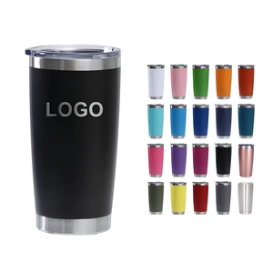 Double Wall Vacuum 20oz Stainless Steel Travel Tumbler <b>with</b> Slider Lid Custom Logo for Coffee Tea and Water - Product Image 1