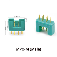 Connecteur hexagonal plaqué or MPX AM-1016 mâle et femelle, 6 broches, gaine en nylon plastique, accessoires pour modèle réduit
