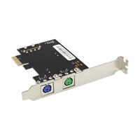 Kartu Ekspansi Adaptor PCIE 2-Port PS2 Bersertifikasi RoHS MEO Brand dengan Konektor Daya 4 Pin untuk Keyboard dan Mouse