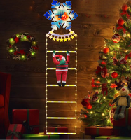 Kletternder Weihnachtsmann mit LED-Lichtern für Weihnachtsbaum, Zuhause, Zimmer, Fenster, Wanddekoration, Outdoor-Festdekoration