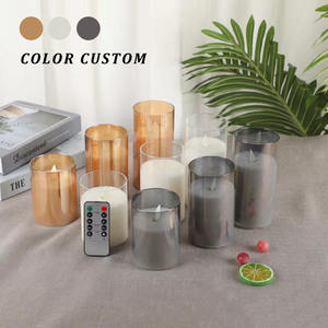 Faux <span class=keywords><strong>Bougie</strong></span> Kerzen Pillar en Cire Réelle, Bougies Électriques Fonctionnant sur Batterie, Velas, Bougies <span class=keywords><strong>LED</strong></span> Sans Flamme avec Télécommande - Product Image 2