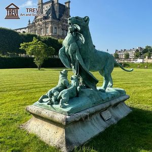 유명한 야외 장식 금속 야생동물 암호사 조각상 대형 청동 호랑이 조각상 - Product Image 3