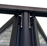 Porte pliante moderne Penjoy en aluminium à rupture de pont thermique, double vitrage trempé, moustiquaire en fibre de verre, pour entrée, patio, villa, extérieur