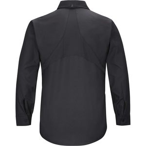 Combinaison de couleurs noire et rouge Chemise de travail Mimix à manches longues pour hommes, large/longue personnalisée - Product Image 3