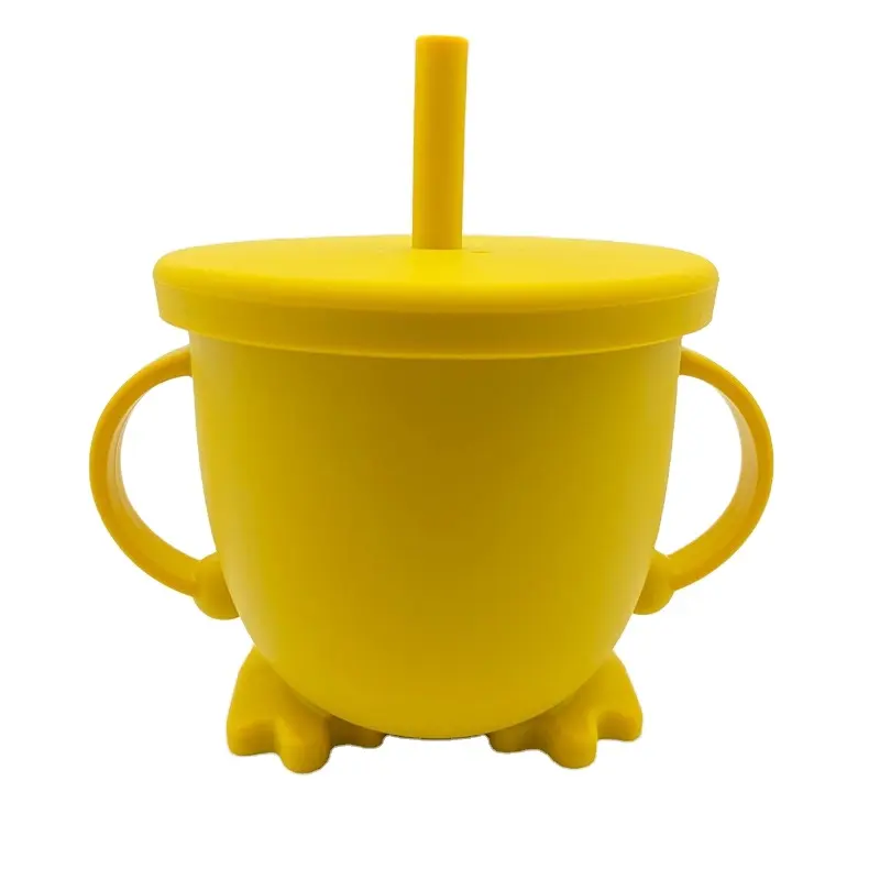 Prodotto per bambini sicuro BPA FREE silicone Baby training sippy cups toddler no spill bere tazza in silicone