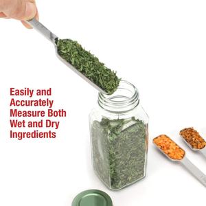 ชุดช้อนตวงสเตนเลสสตีลสำหรับงานหนักอ่านง่ายดีไซน์บางสำหรับขวดเครื่องเทศแบบแคบ - Product Image 2