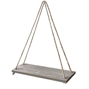 Handmade Hemp Rope Wall Shelf Wooden Board Polygon Shape Wall Mounted <b>Storage</b> <b>Rack</b> For Living Room Bedroom Entryway - Product Image 3