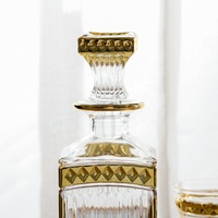 Carafe à whisky de luxe en verre sodocalcique transparent électroplaqué sur mesure de 500 ml, fabriquée à la machine, certifiée LFGB, pour cadeaux d'affaires