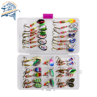 11 pièces 56g leurres métal brochet cuillère leurre Spinner lames appâts plate-forme crochet en ligne Spinner pêche Spinner appât leurre ensemble Kit