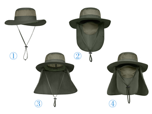 Wide Brim <strong>Fishing</strong> <strong>Hat</strong> for Men Women,Outdoor Sun Protection Cap With Face <strong>Neck</strong> <strong>Flap</strong> for Gardening UPF 50+ - Product Image 3