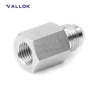 Prix usine Raccords de tuyauterie hydraulique en acier inoxydable métriques femelles droites évasées 37, norme ASME B31.3, VALLOK 6000 PSI