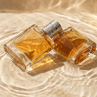 Flacon de parfum de luxe en verre transparent plat de 30 ml avec pulvérisateur à brume fine, atomiseur de parfum vide, emballage cosmétique rechargeable