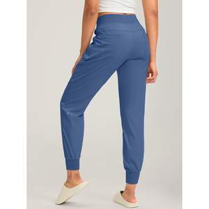 2025 femmes Dusty Blue Joggers vêtements de gymnastique légers avec poches à fermeture éclair pour entraînement décontracté course voyage - Product Image 1