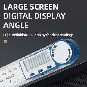 Goniomètre numérique en acier inoxydable Règle de mesure d'angle à 360 degrés Outil de mesure de longueur d'angle d'électron pour mesurer et jauger - Product Image 4