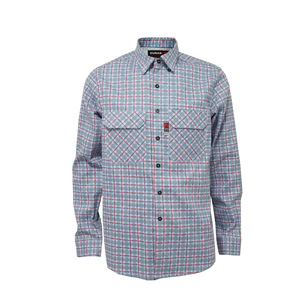 NFPA2112 FR certificata Plaid saldatore ritardante di fiamma camicia Anti-Static Nylon Workwear con tasche sul petto impermeabile all'ingrosso - Product Image 1