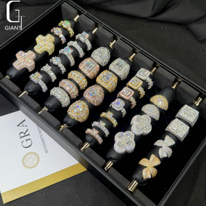 Anelli Moissanite Iced Out VVS1 HipHop Scintillanti con Certificato GRA in Argento Sterling 925 da Uomo - Disponibili Subito - Offerta Imperdibile - Product Image 4