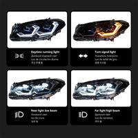 Conjunto de Faros Delanteros para BMW Serie 5 F10 2010-2017, Actualización con Lente de Proyector Láser LED de Doble Color Estilo OSS