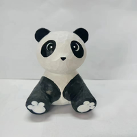 Décoration en bois de panda écologique gravée sur mesure, animaux en bois massif sculptés à la main avec couleur et logo personnalisés