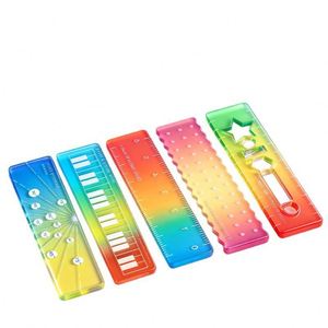 Regla Recta Acrílica Transparente con Degradado, Estilo Kawaii, para Diario Escolar, Scrapbooking - Product Image 1
