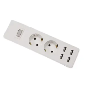 Without Wires White With Switch 4 Usb Style Plug Grounded European Standard Plug Board