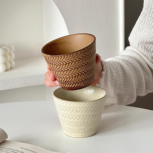 Vintage Wheat Embossed Coffee Mug <b>Ceramic</b> Latte <b>Cup</b> Porcelain Tea <b>Cup</b> - Product Image 5