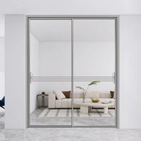 Portes en verre en alliage d'aluminium étanches modernes Zhongfeng pour intérieur, surface finie, aucun perçage requis, garantie 5 ans, villa