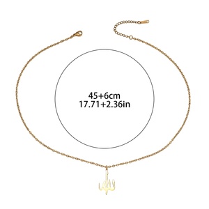 Amuleto religioso Islam musulmán árabe Alá símbolo colgante de acero inoxidable collar de joyería de moda para Mujeres Hombres al por mayor 2025 - Product Image 6