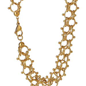 Nuovo Design 18mm collana a catena a ciclone in acciaio inox cavo geometrico 18K placcato in oro PVD forma rotonda molecolare chimica - Product Image 1