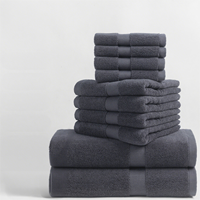Ensemble de serviettes de bain 100% coton 70*140cm séchage rapide couleur unie usage domestique forte absorption d'eau