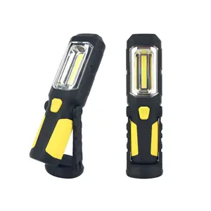 Usb Flashlight USB Input And Output Adjustable Plastic Flashlight Rechargeable COB Working Light With Magnet And Hook