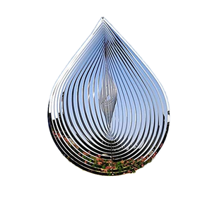 Wind Spinner 3D Stainless Steel Metal Sculptures, 3D Water Droplets Metal Wind Sculptures & Spinners for Garden Decoration - Product Image 4