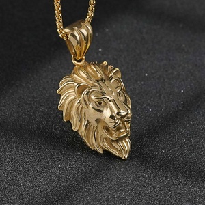 Collar de Cadena con Cabeza de León de Acero Inoxidable Unisex para Hombre, Colgante de Animal Estilo Hiphop Rock para Joyería de Fiesta Cristiana - Product Image 5