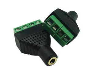 Adaptor konverter Video Audio Stereo wanita 4 tiang 3.5mm ke 3 Terminal sekrup Headphone wanita koneksi sekrup/terminal