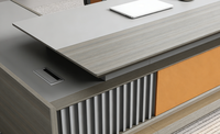 Bureau de direction en bois massif en forme de L, personnalisable, luxueux, moderne, convertible, durable, écologique, avec rangement, garantie 3 ans, pour le bureau