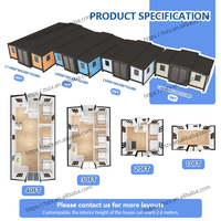 Maison Conteneur Préfabriquée Extensible 20, 30, 40 Pieds en Acier Léger, Villa Modulaire Pliable et Compacte