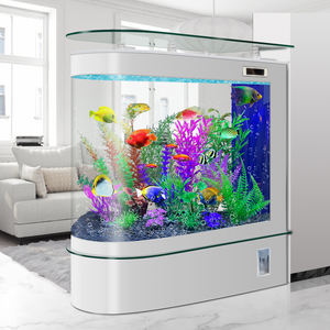 Aquarium de luxe léger, design 'Bullet Head', pour salon, petit, sur pied, grand écran, cloison d'entrée, chauffant, multicolore, 25W PE - Product Image 5