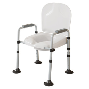 Siège de toilette de sécurité pour salle de bain avec accoudoirs, hauteur réglable, en alliage d'aluminium, capacité de 150 kg, pour personnes âgées et femmes enceintes - Product Image 5