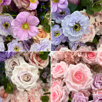 Boule de fleurs artificielles en soie rose et violette pour centre de table de mariage, décoration pour événements de Noël et d'Halloween