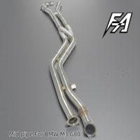 Tuyau d'échappement intermédiaire haute performance de 70 mm de type Z à longueurs égales avec un son puissant, compatible avec les voitures de course BMW M2, M3, M4 G80/G82/G87/G8X 3.0T