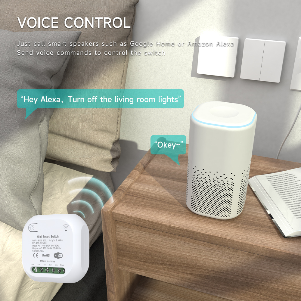For Tuya Smart WiFi Wireless Wall Switch Push Button Panel Light Switches No Battery Required Remote Timing Relay Smart Life 16A · image 2
