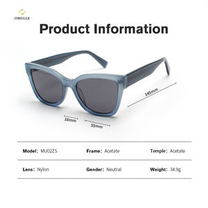 Occhiali da sole donna Omelle lusso viola acetato quadrato grigio Logo personalizzabile UV400 polarizzato giallo o rosso telaio - Product Image 6