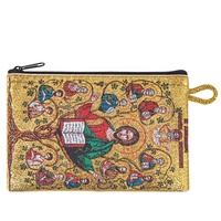 Dompet Tenun & Kantung Rosario Pohon Yesus dan Orang Suci Desain Kristen