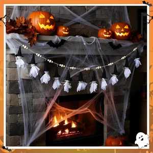 For Wall Haunted House Party <b>Garland</b> Witch Hat Ghost With Wooden Beads <b>Halloween</b> Banner Decor - Product Image 4