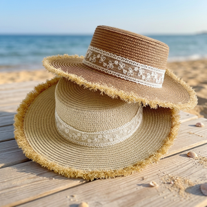 Sombrero de Paja para Mujer, Estilo Casual para Uso Diario, Protección Solar para Viajes de Playa en Verano, Estilo con Carácter - Product Image 3