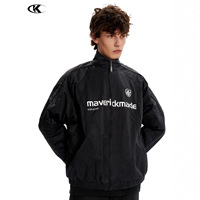 Veste coupe-vent à col montant pour homme 11KN, fermeture éclair, veste de survêtement noire, impression personnalisée, numéro, streetwear, vente en gros