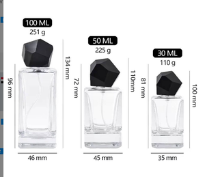 Botellas de Perfume de Vidrio Transparente de 30ML 50ML 100ML, Forma Cilíndrica con Tapa de Rosca de Plástico para Uso Industrial y Aromaterapia - Product Image 1