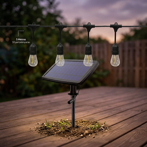 Ghirlanda Decorativa Solare da 5m con 10 Lampade, Base E27, IP44, Luce Bianca Calda 2700K (GSC 201210008) - Product Image 3