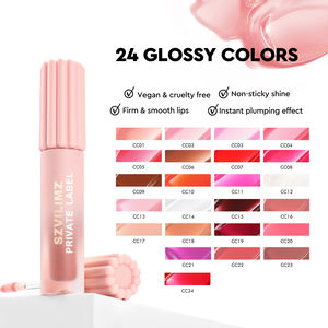 Brillant à lèvres de longue durée Private Label Maquillage végétalien Échantillon gratuit Ingrédients minéraux aux herbes Tube mignon avec peu de volume - Product Image 2