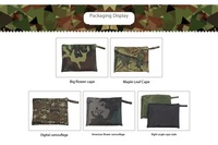 Poncho de sécurité en polyester imperméable à la mode, cape de pluie camouflage vert militaire en plein air avec sac de rangement