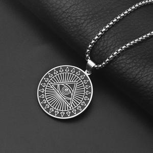 Tutto l'<span class=keywords><strong>occhio</strong></span> che vede scongiura i gioielli di moda egiziani in acciaio inossidabile misteriose collane massoniche <span class=keywords><strong>occhio</strong></span> del ciondolo della provvidenza - Product Image 4